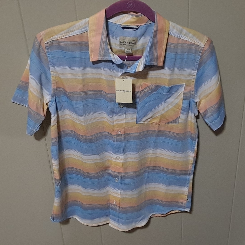 Lucky Brand new with tags never worn boys large button down shirt